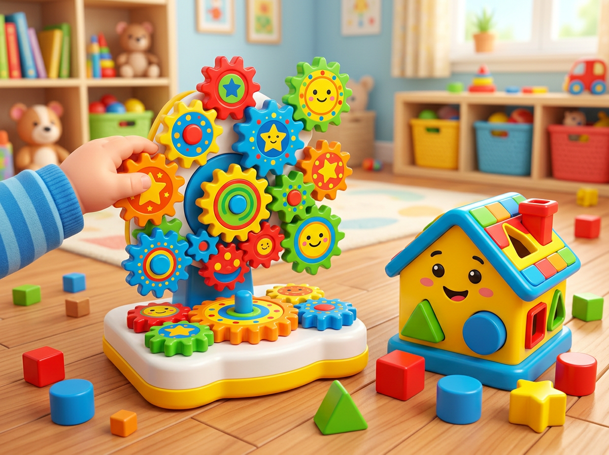 Interactive learning gear toys in happy colors